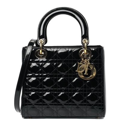 Christian Dior Patent Cannage Medium Lady Dior Black 1 of 5