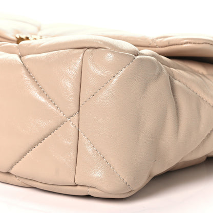 Chanel Lambskin Quilted Large Chanel 19 Flap Beige 6 of 9