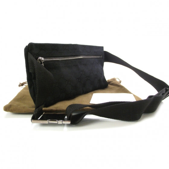 GG Monogram Double Pocket Belt Bag Black