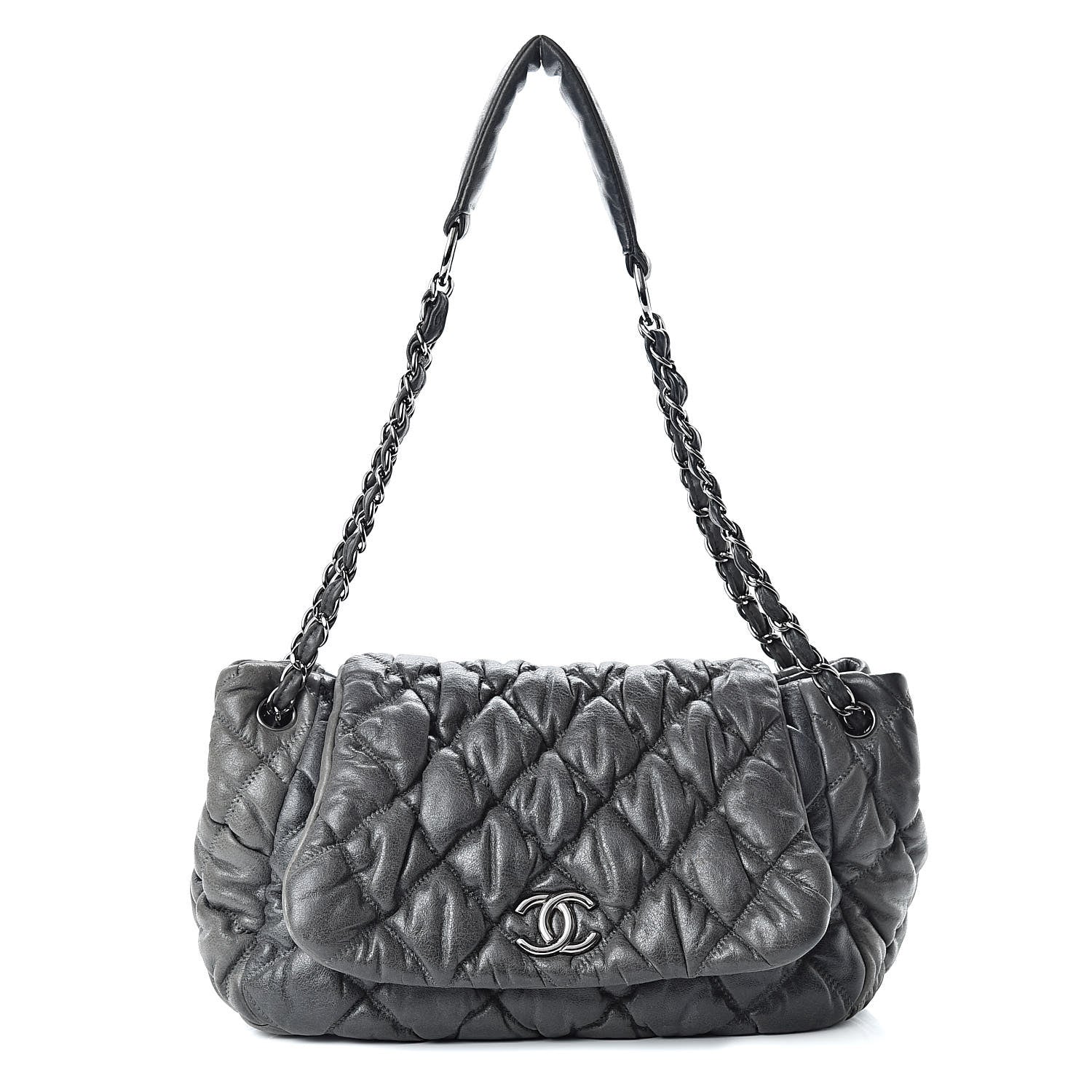 Chanel Calfskin Bubble Quilt Accordion Flap Grey 1 of 13