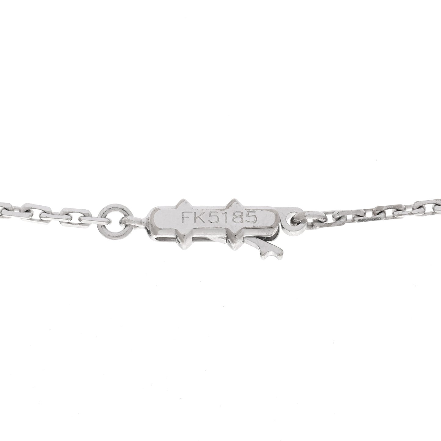 18K White Gold Long Station LOVE Necklace