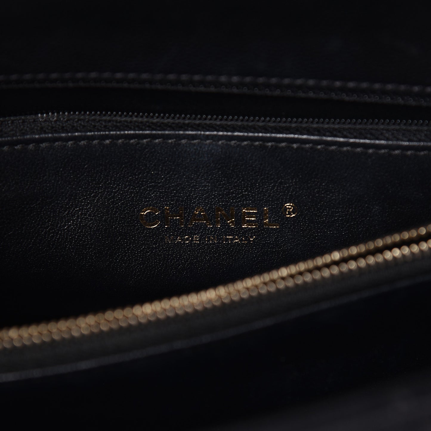 Caviar Lizard Quilted Small Coco Handle Flap Black