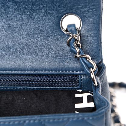 Chanel Lambskin Quilted Mini Rectangular Flap Dark Blue 10 of 12