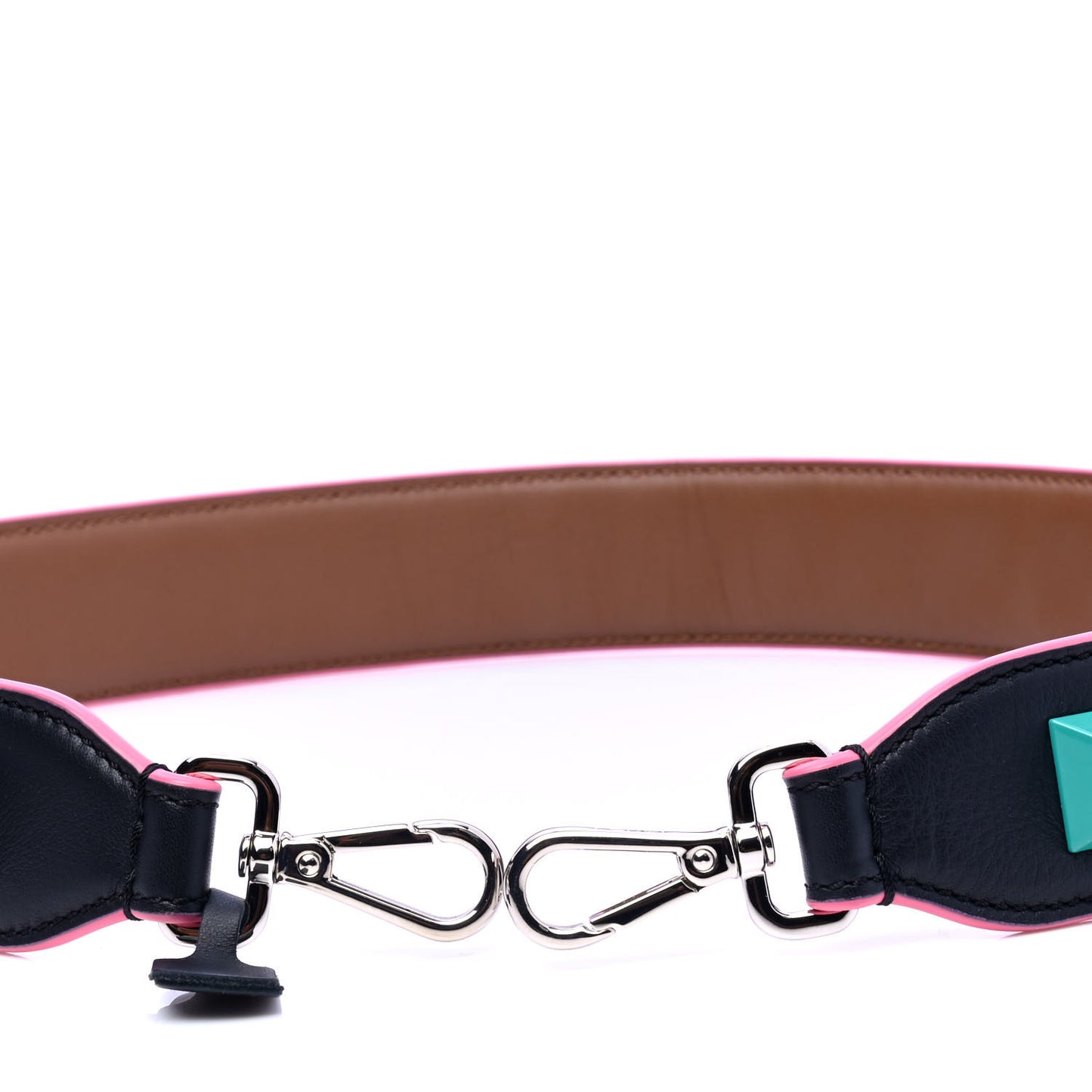Vitello Dolce Plexiglass Bi-Color Studded Strap You Black Brownie Multicolor