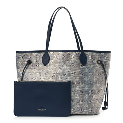 Louis Vuitton Monoglam Neverfull MM Blue 1 of 8
