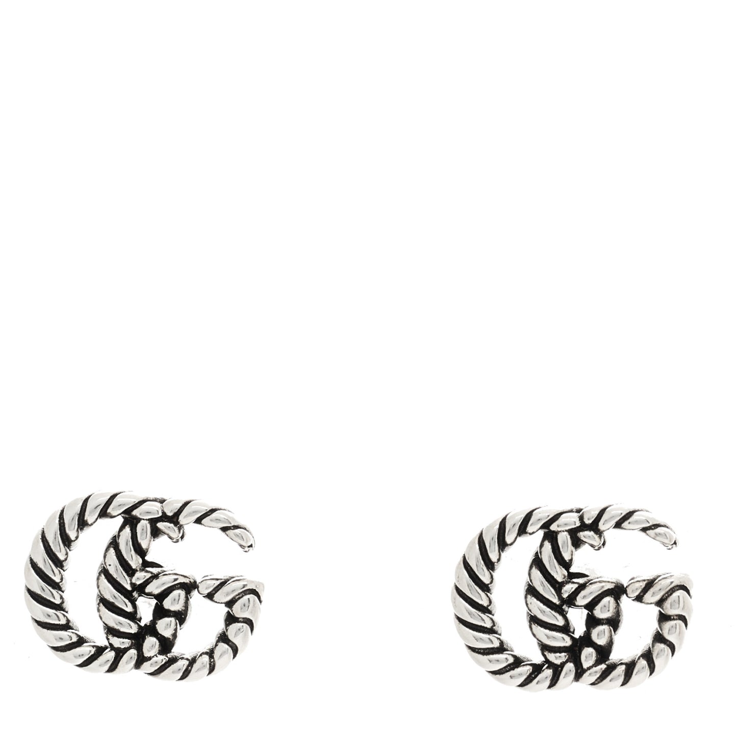 Sterling Silver Torchon Double G Earrings