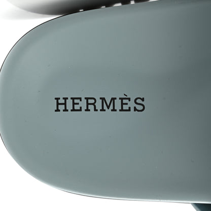 Hermes Suede Goatskin Womens Chypre Sandals 37 Vert d'eau 7 of 9