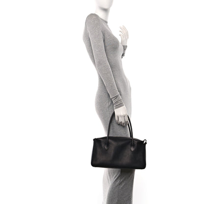 The Row Polished Saddle Calfskin E/W Top Handle Bag Black 2 of 11