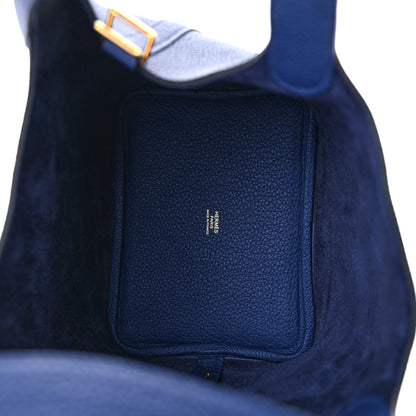 Hermes Taurillon Clemence Picotin Lock 18 PM Bleu Encre 5 of 10