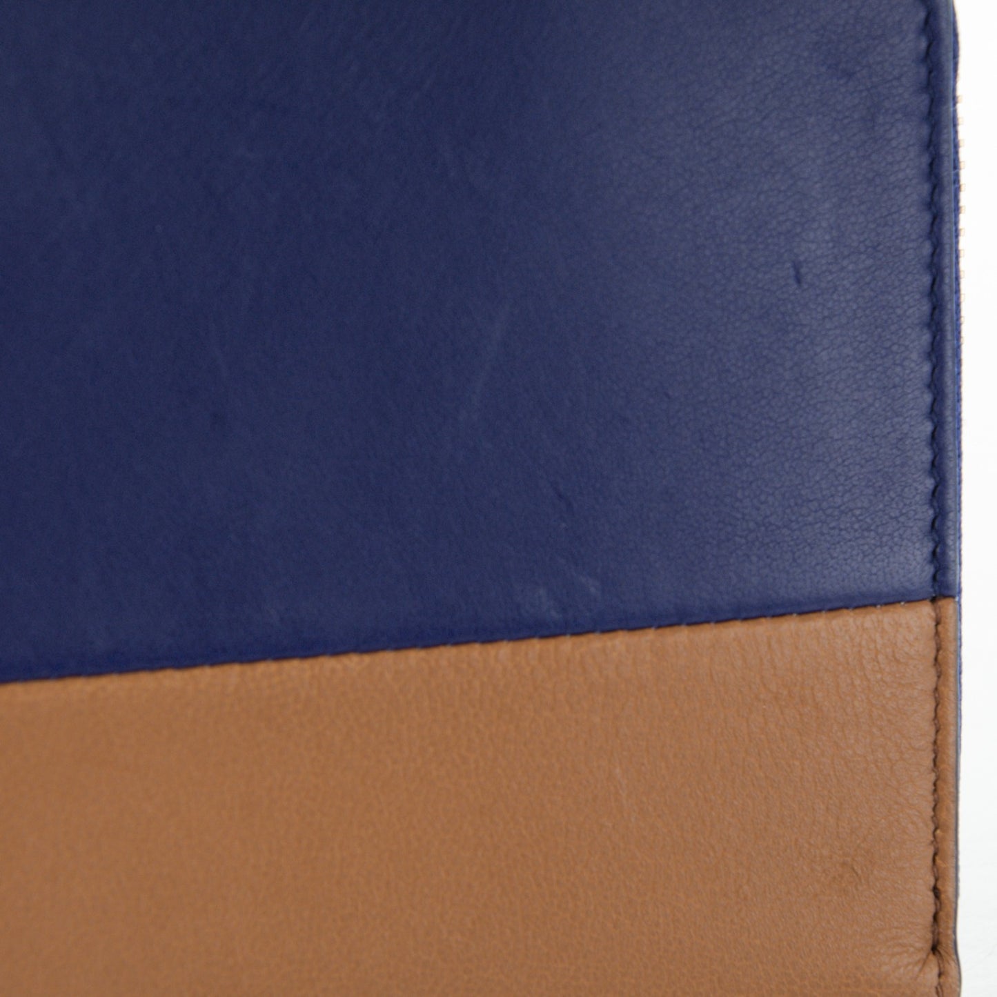 Lambskin Large Zip Around Multifunction Wallet Indigo Tan