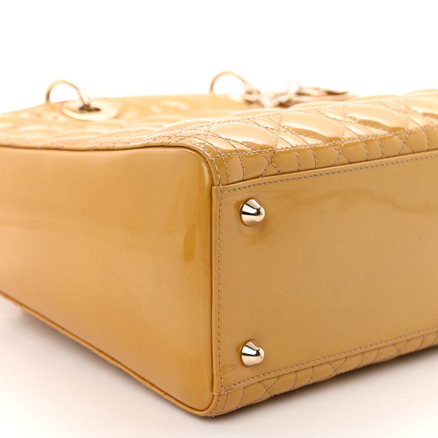 Patent Cannage Large Lady Dior Dark Beige