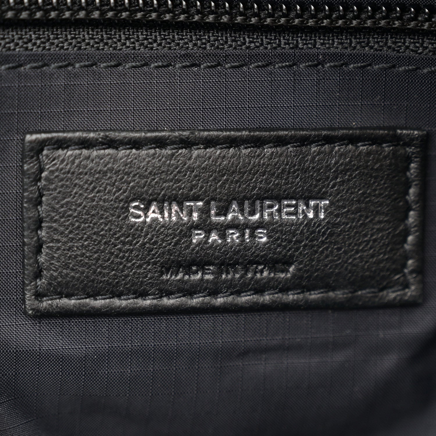 Saint Laurent Calfskin Crocodile Embossed Camp Camera Bag Black 6 of 11