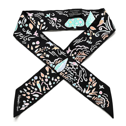 Hermes Silk Isola Di Primavera Doll Twilly Black Vert Rose 1 of 4