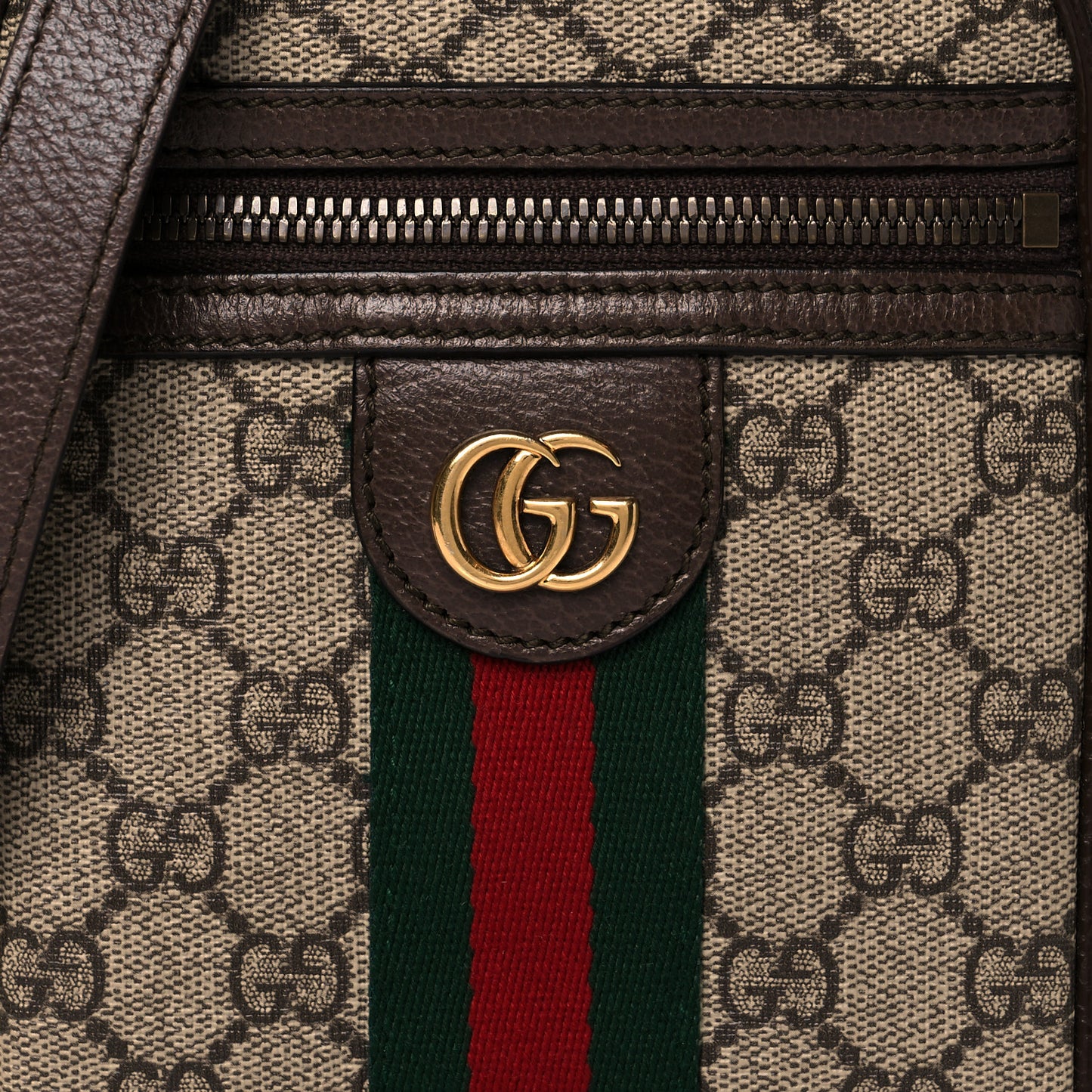 GG Supreme Monogram Web Mini Ophidia Messenger Brown
