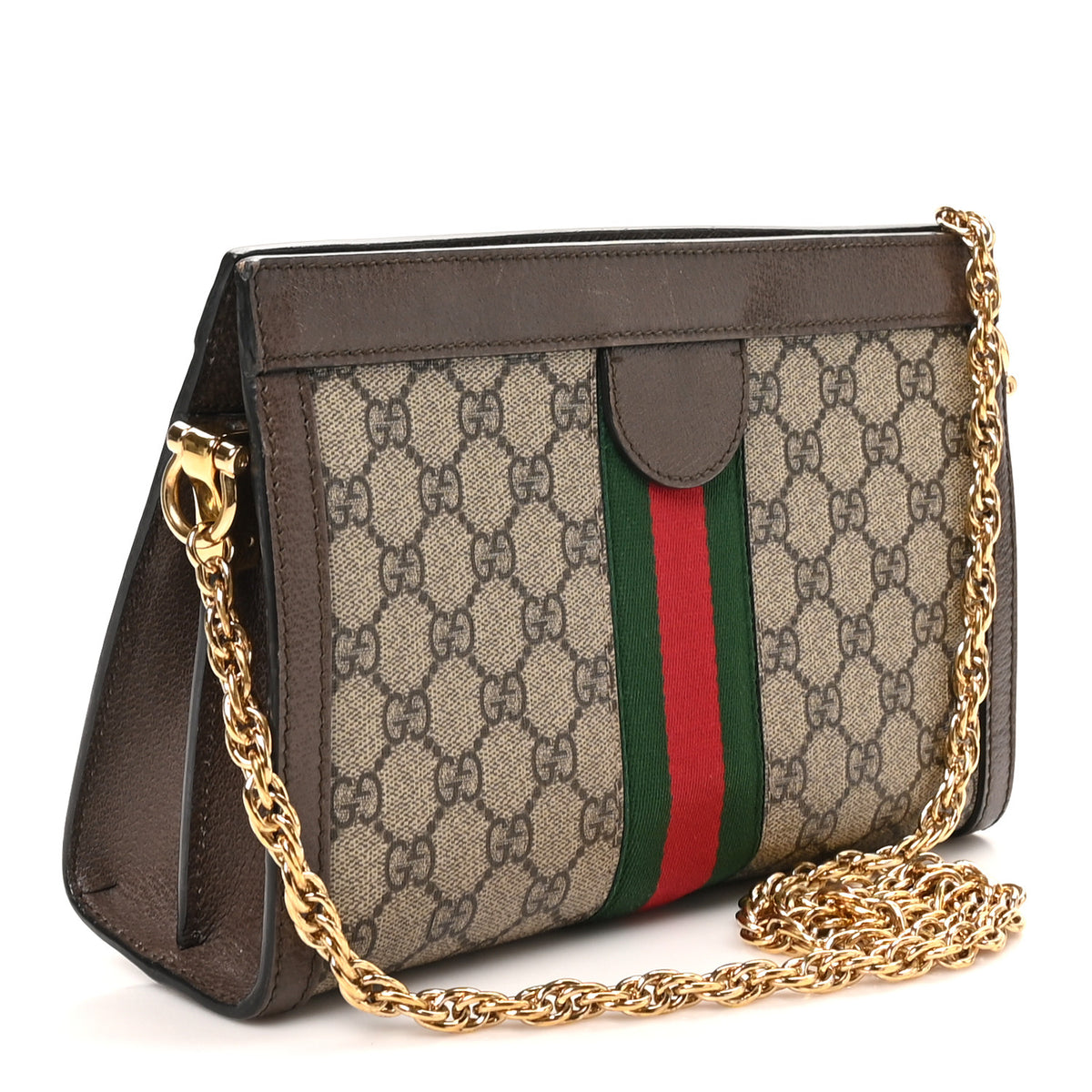 Gucci GG Supreme Monogram Web Small Ophidia Chain Shoulder Bag Brown 3 of 10