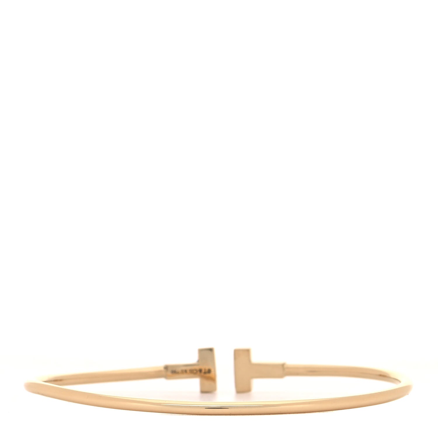 Tiffany 18K Yellow Gold Narrow T Wire Bracelet 3 of 5