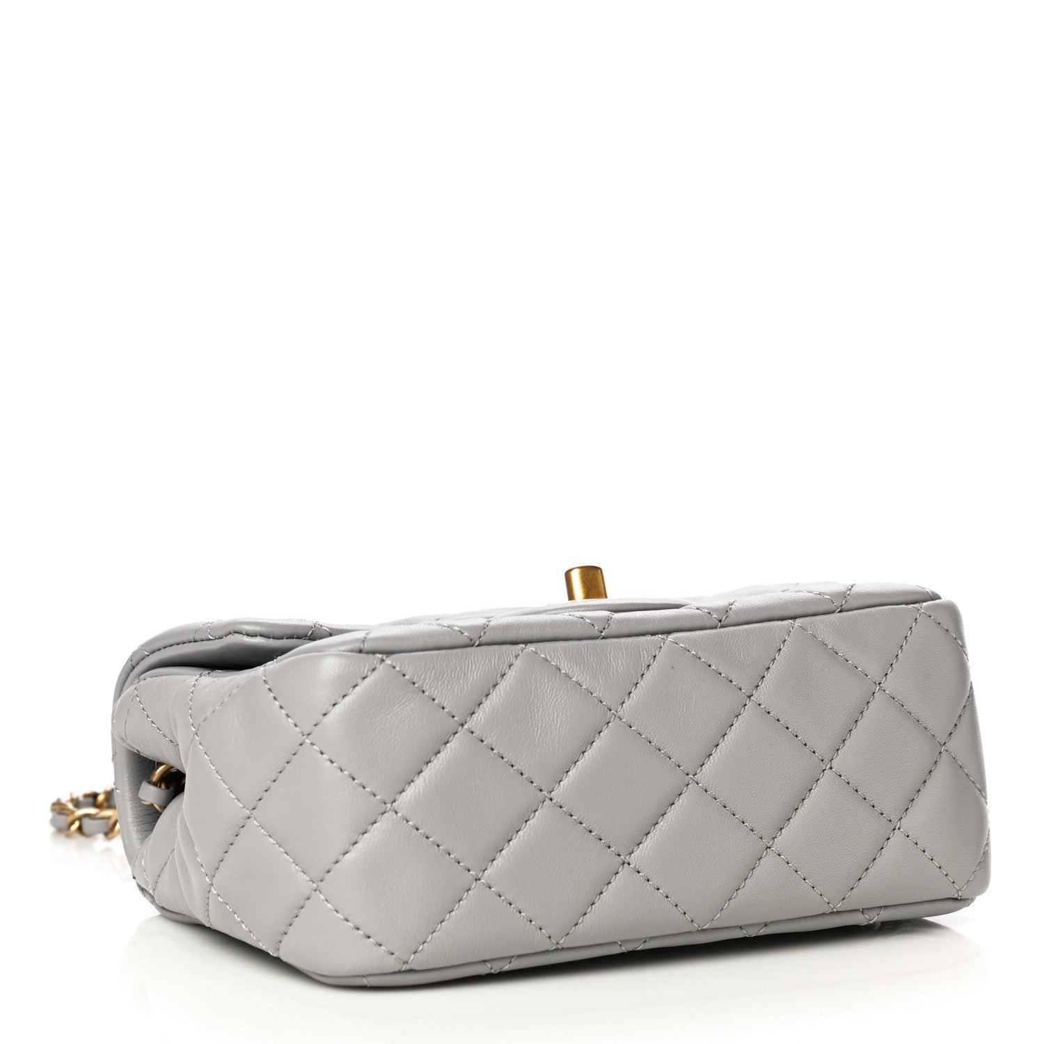 Chanel Lambskin Quilted Mini Pearl Crush Flap Light Grey 4 of 15