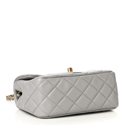 Chanel Lambskin Quilted Mini Pearl Crush Flap Light Grey 4 of 15