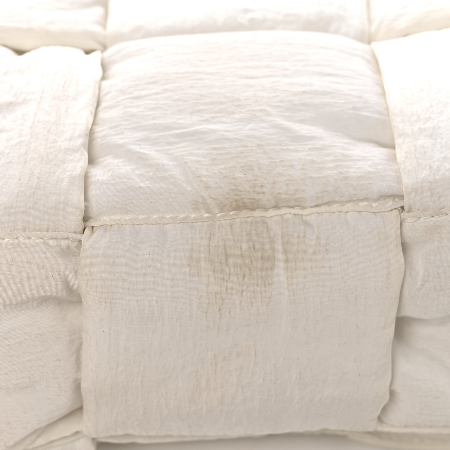 Nylon Intrecciato Padded Tech Maxi Cassette Bag White