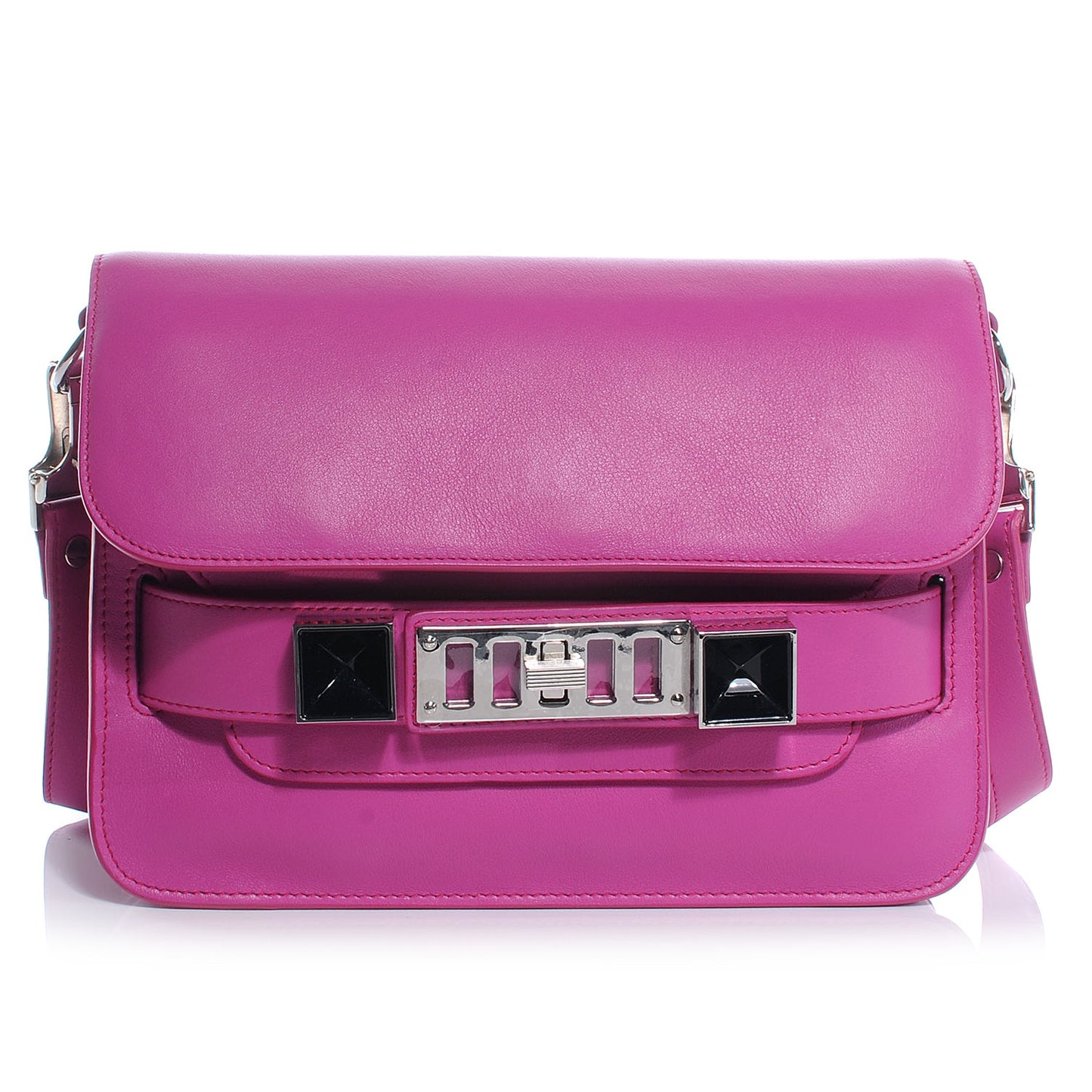 Leather Mini PS11 Classic Shoulder Bag Fuxia