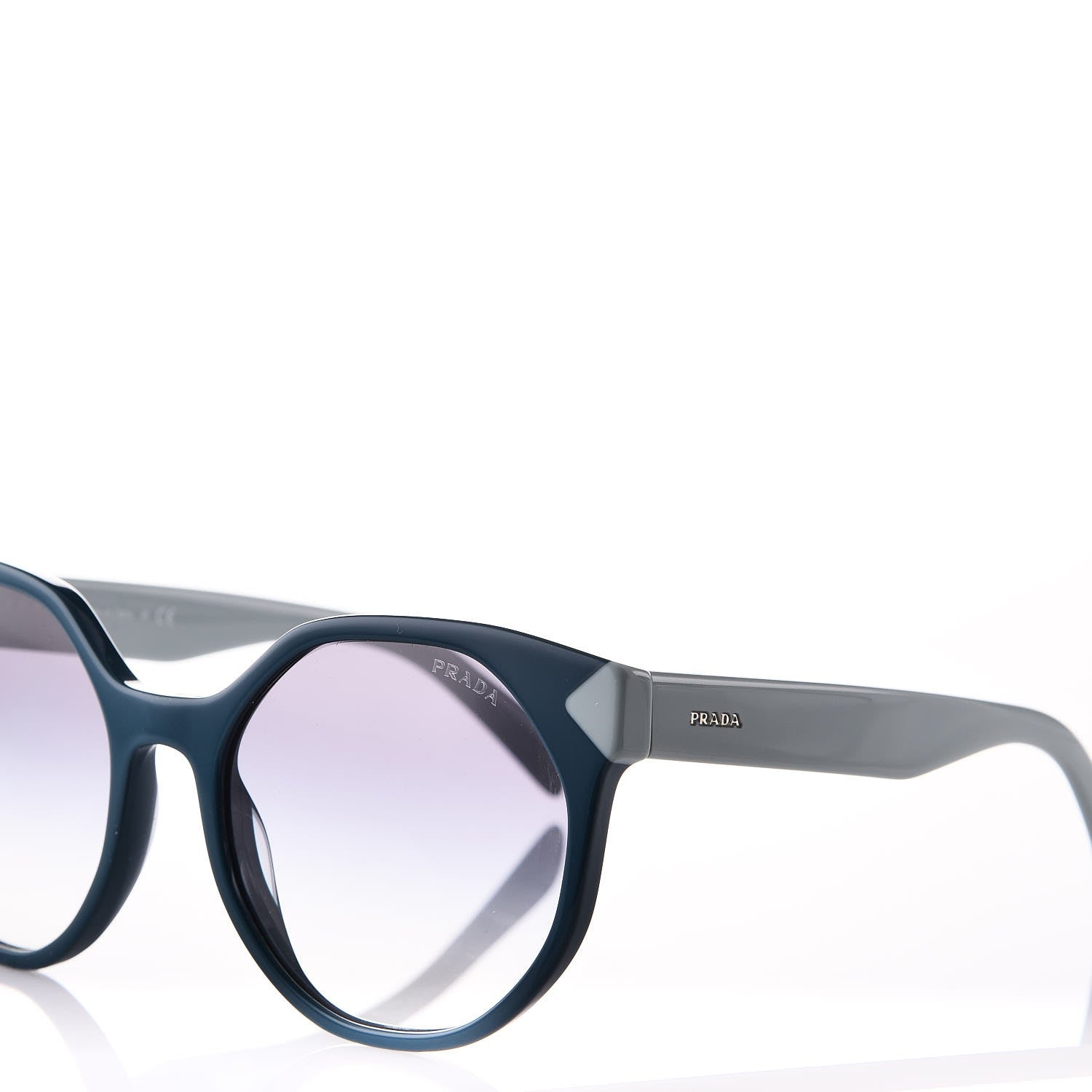 Prada Round Sunglasses SPR 11T Blue 6 of 7