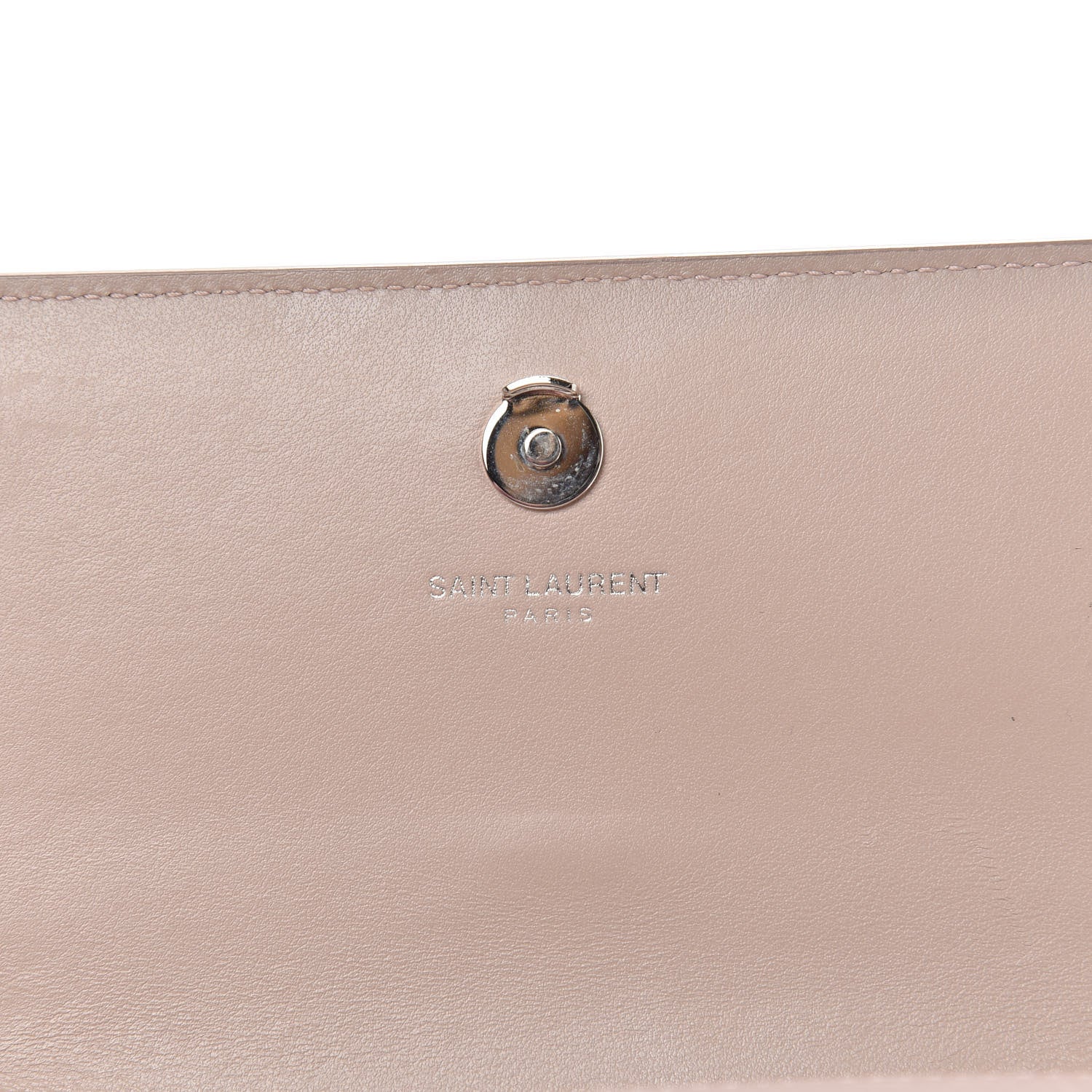 Saint Laurent Calfskin Crocodile Embossed Monogram Sunset Chain Wallet Marble Pink 8 of 9