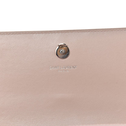 Saint Laurent Calfskin Crocodile Embossed Monogram Sunset Chain Wallet Marble Pink 8 of 9