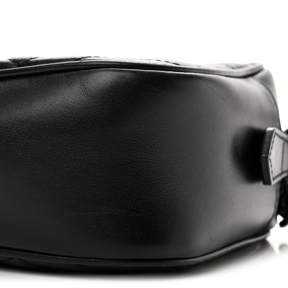 Gucci Calfskin Matelasse Monochrome Small GG Marmont Chain Shoulder Bag Black 10 of 12