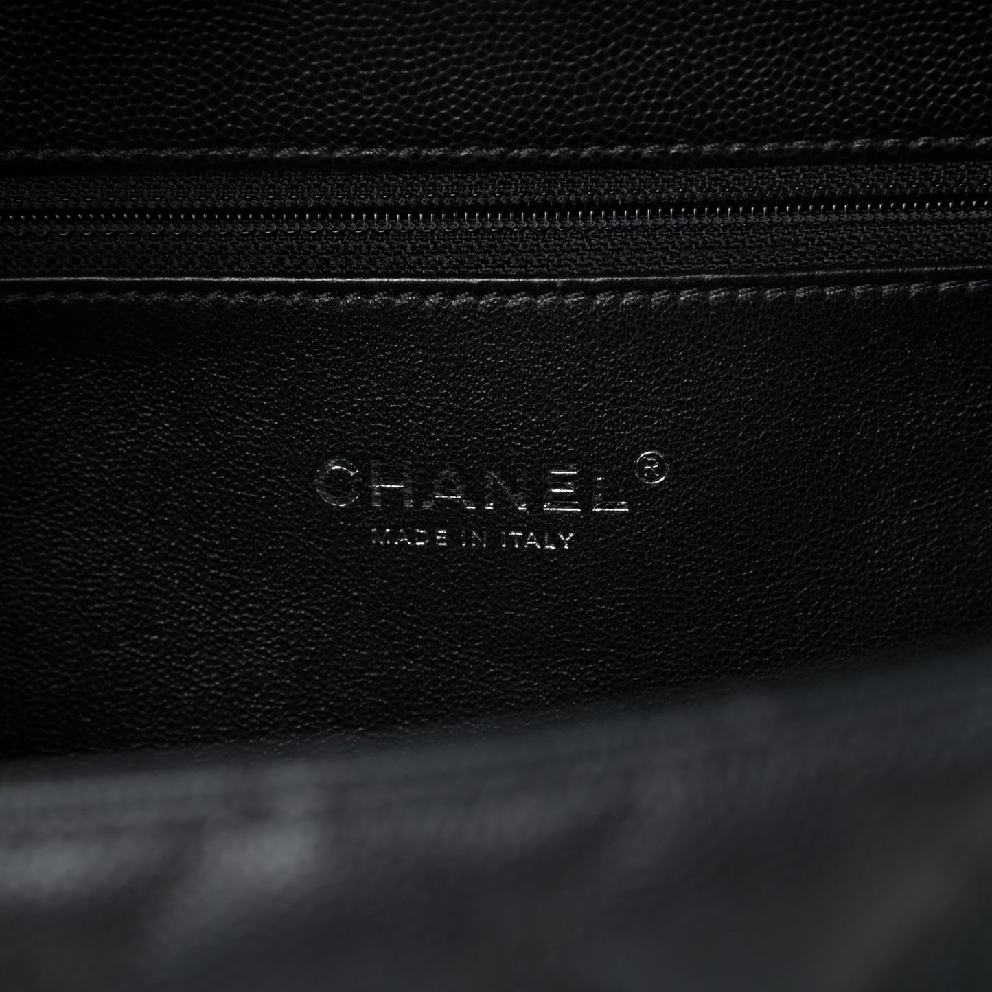 Caviar Lizard Quilted Medium Coco Handle Flap Black