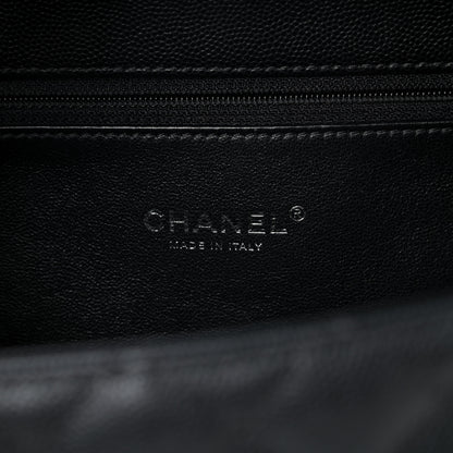 Chanel Caviar Lizard Quilted Medium Coco Handle Flap Black 8 of 10