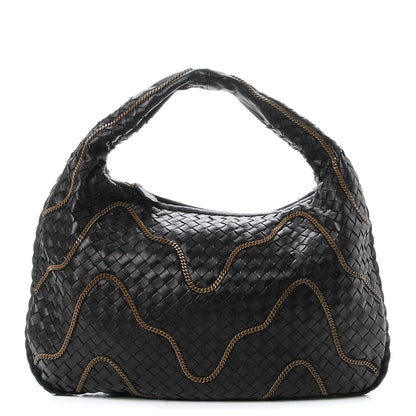 Bottega Veneta Nappa Intrecciato Medium Veneta Chain Hobo Nero Black 1 of 11