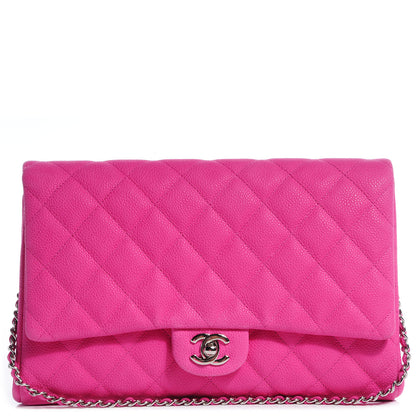 Chanel Iridescent Caviar Clutch with Chain Flap Hot Pink 1 of 9
