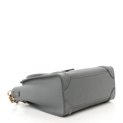 Celine Drummed Calfskin Nano Luggage Kohl 4 of 10