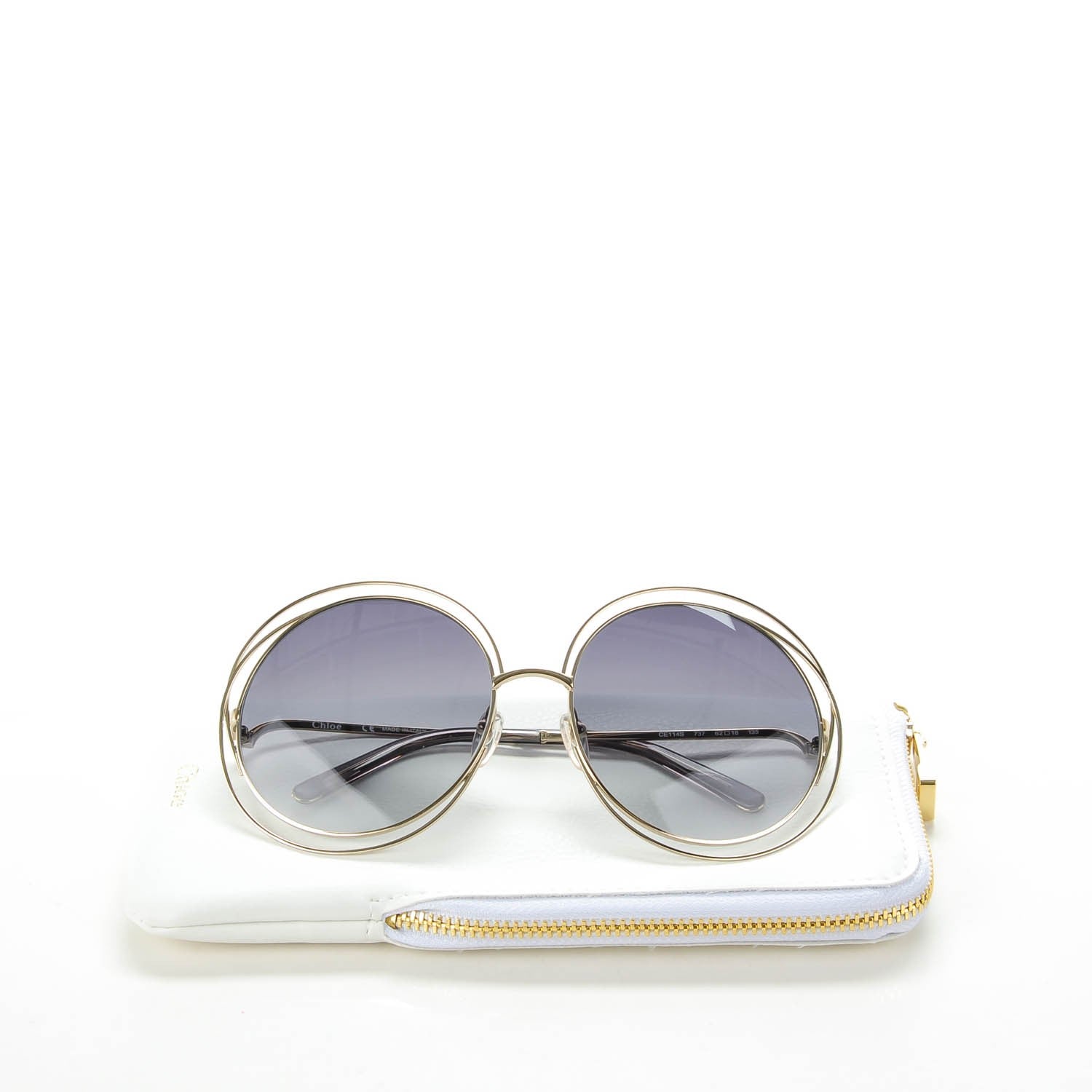 Chloe Oversize Round Carlina Oversized Round Sunglasses CE114S Gold Light Grey 5 of 5