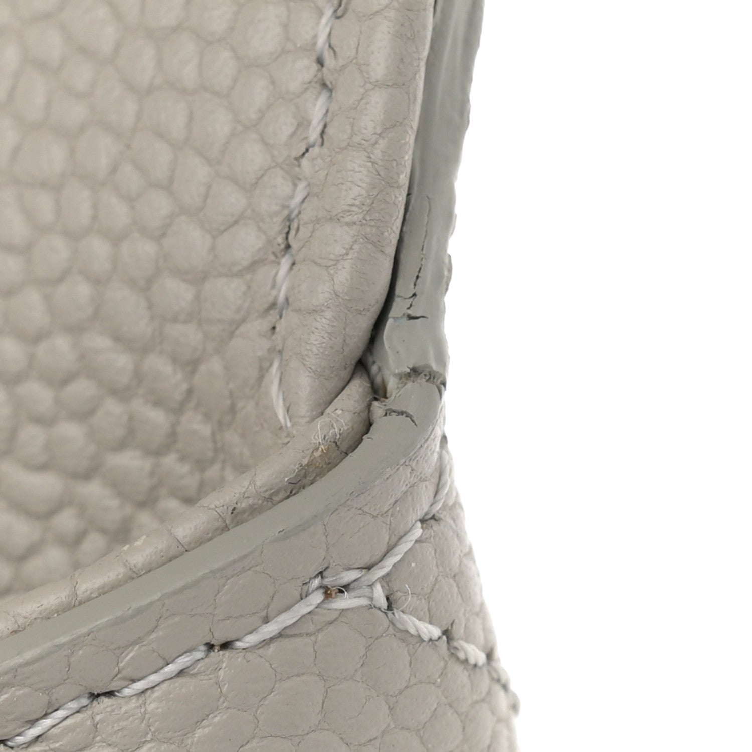 Chanel Grained Calfskin Small Stitched Flap Grey 12 of 15