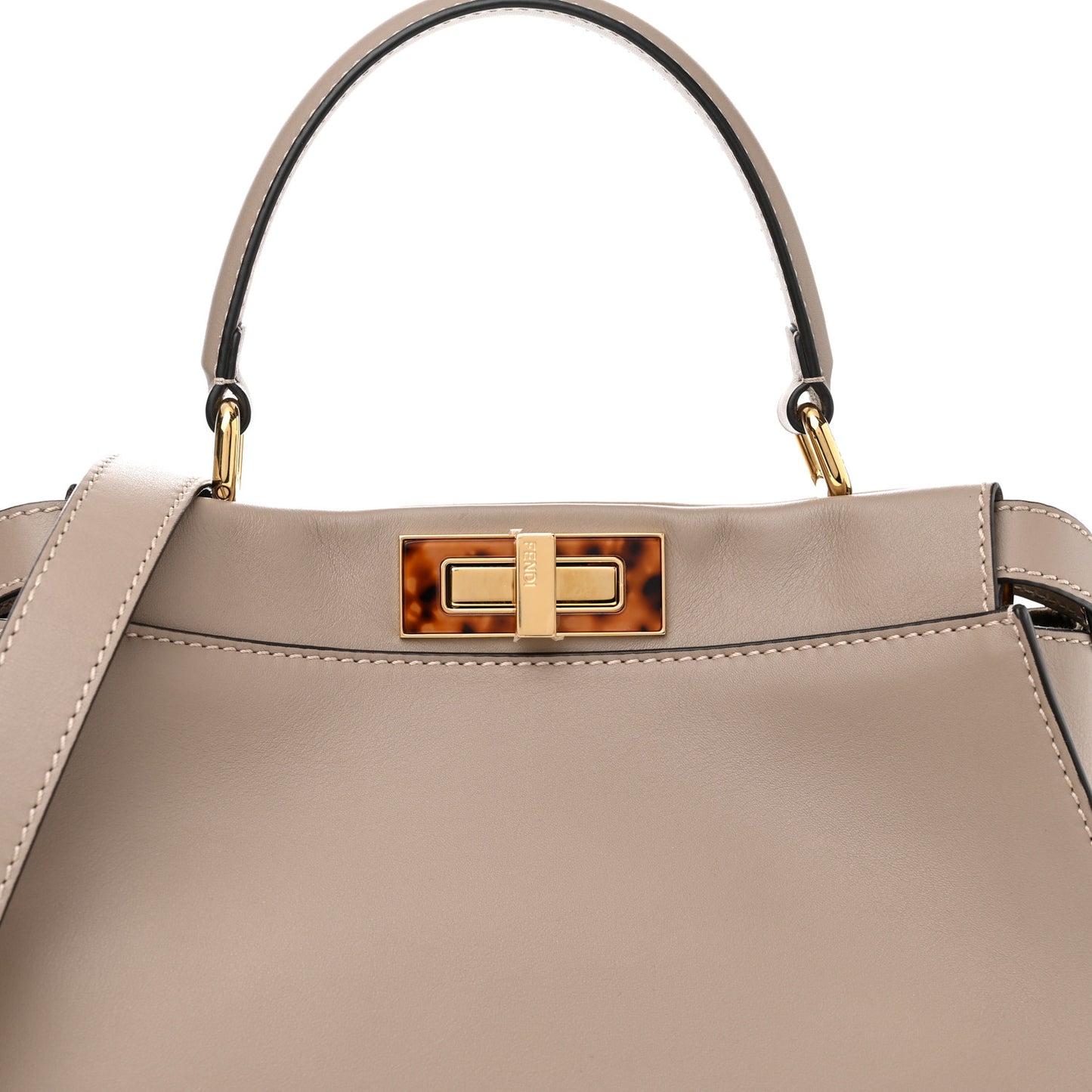 Vitello Seta Plexiglass Tortoise Medium Peekaboo Iconic Satchel Tortora