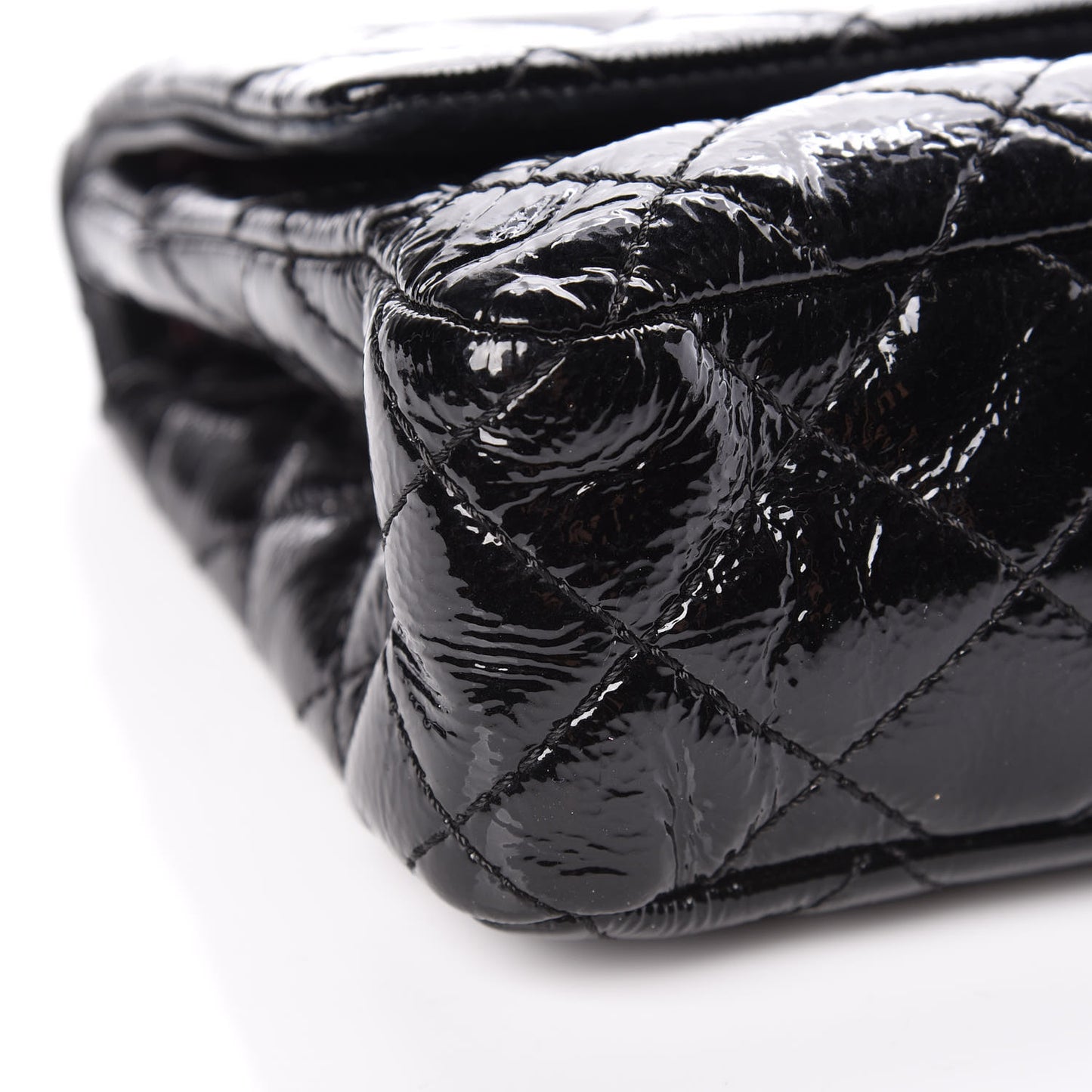 Distressed Patent Quilted 2.55 Reissue 226 Flap Black