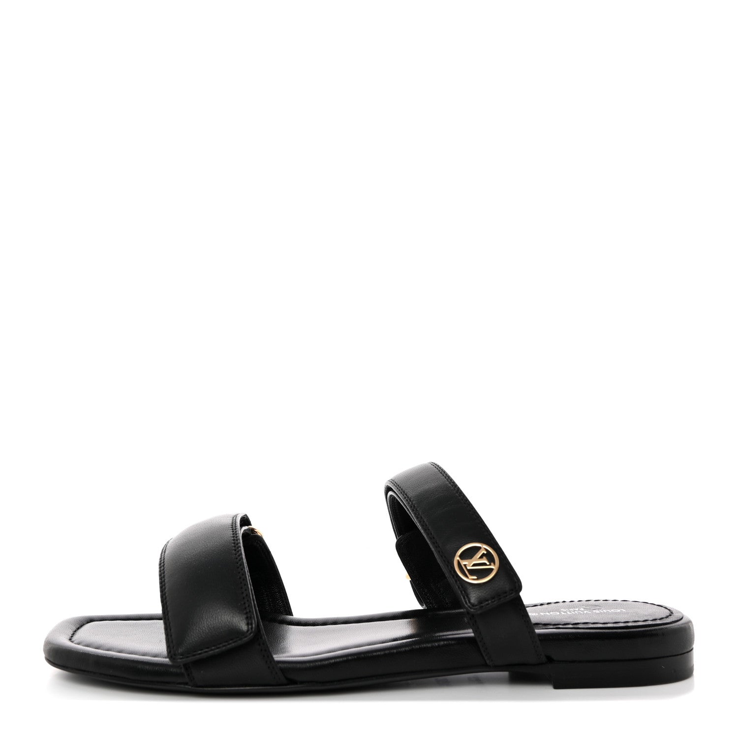 Louis Vuitton Lambskin Flat Sandal 36.5 Black 1 of 11