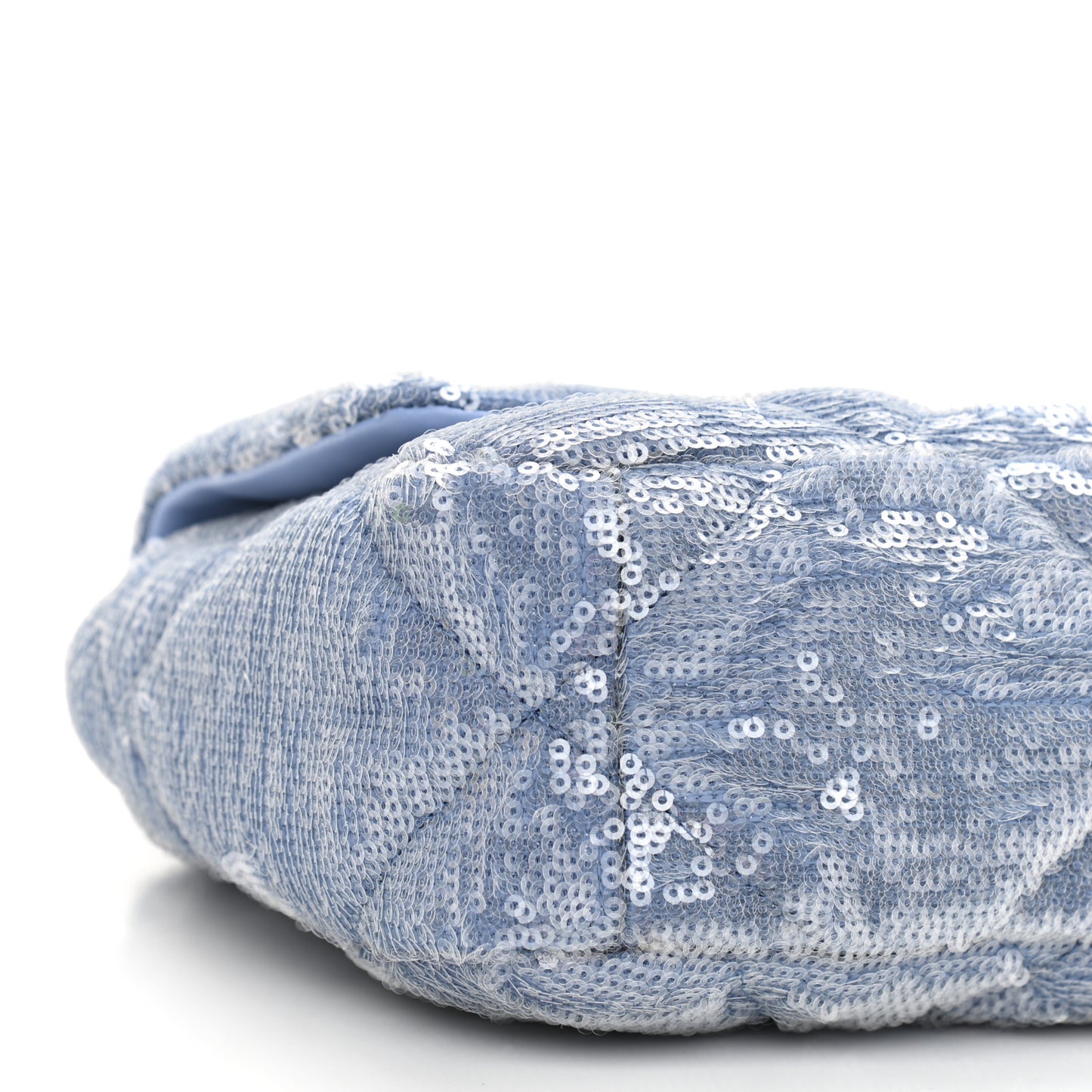 Sequin Quilted Medium Chanel 19 Flap Light Blue
