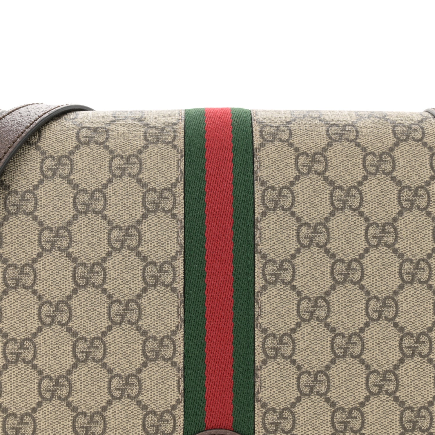 Gucci GG Supreme Monogram Web Small Ophidia Flap Messenger Bag Brown 8 of 13