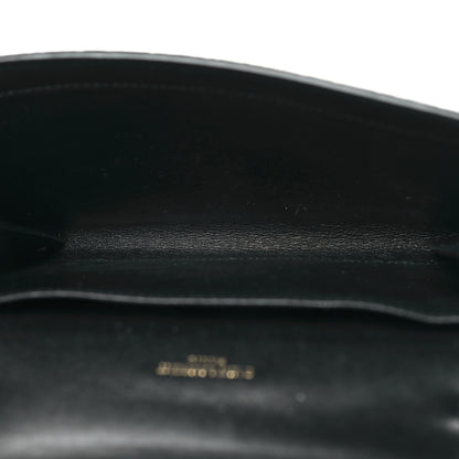 Saint Laurent Calfskin Crocodile Embossed Monogram Uptown Chain Wallet Black 6 of 11