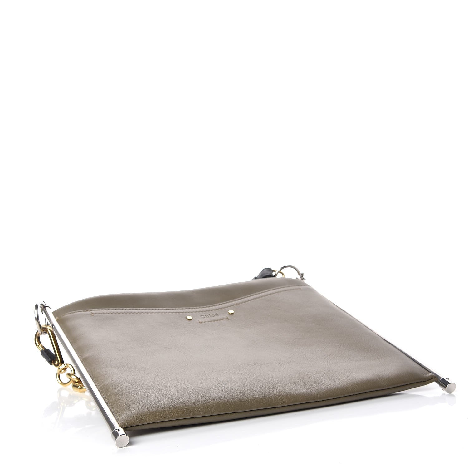 Chloe Smooth Calfskin Medium Roy Clutch Merino Grey 5 of 8