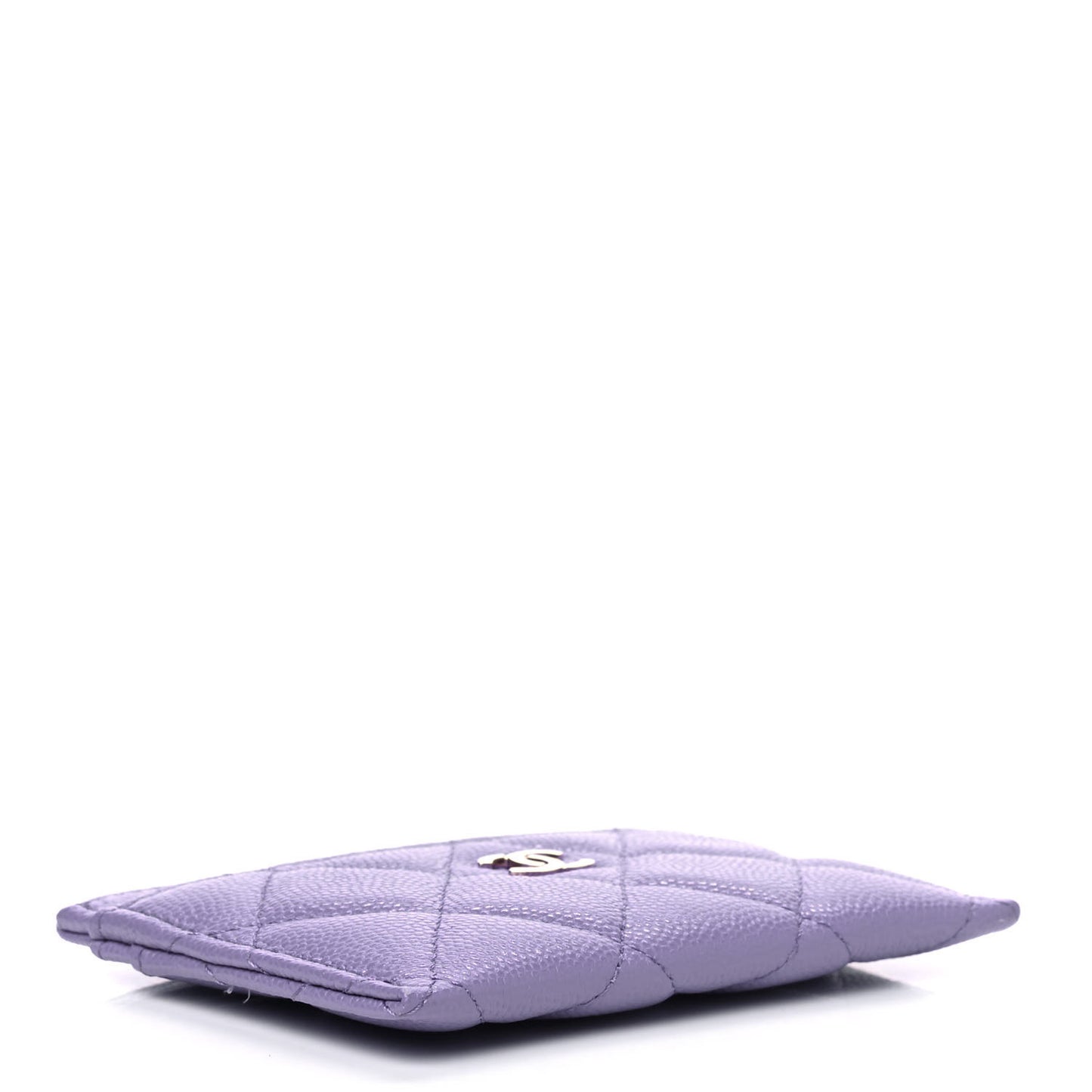 Caviar Quilted Card Holder Purple