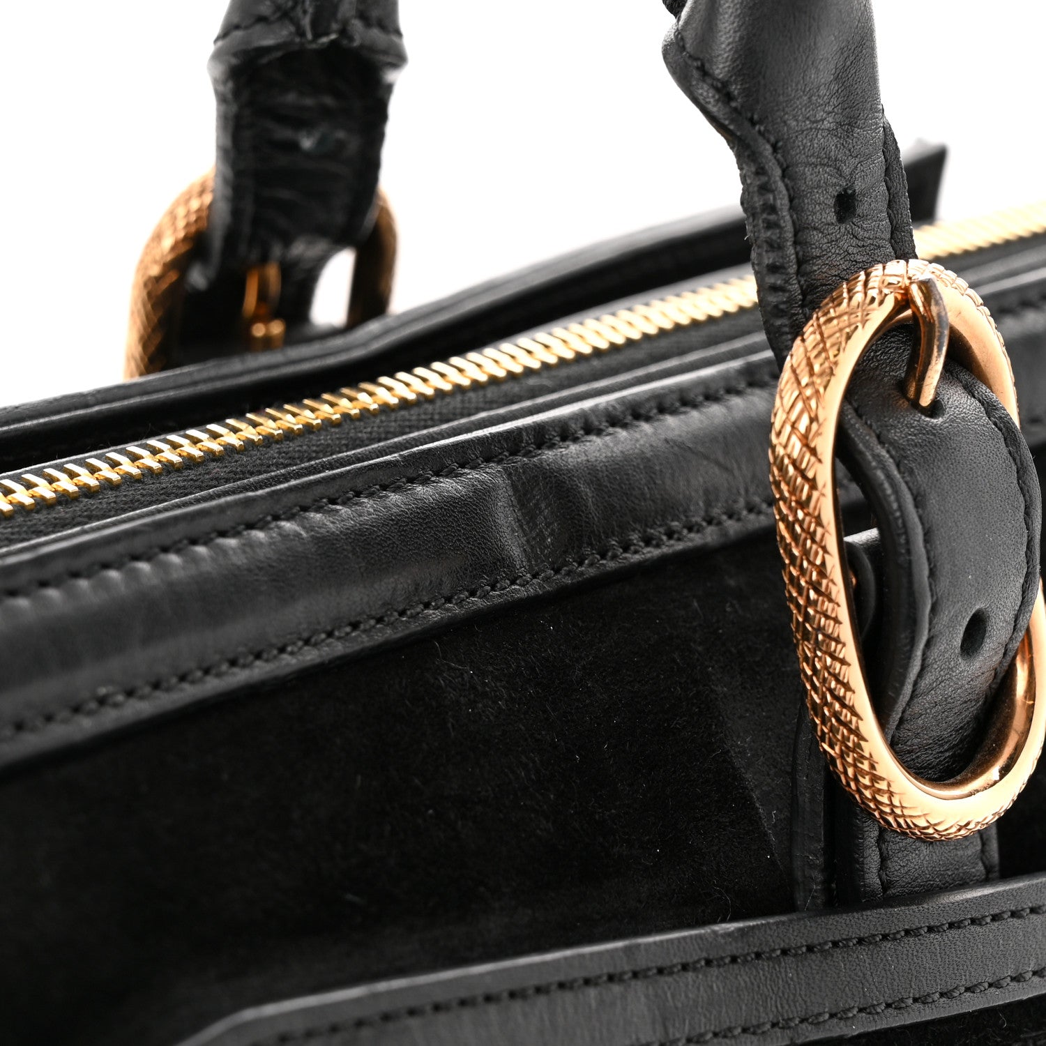 Christian Louboutin Suede Calfskin Farida Bowler Bag Black 11 of 12