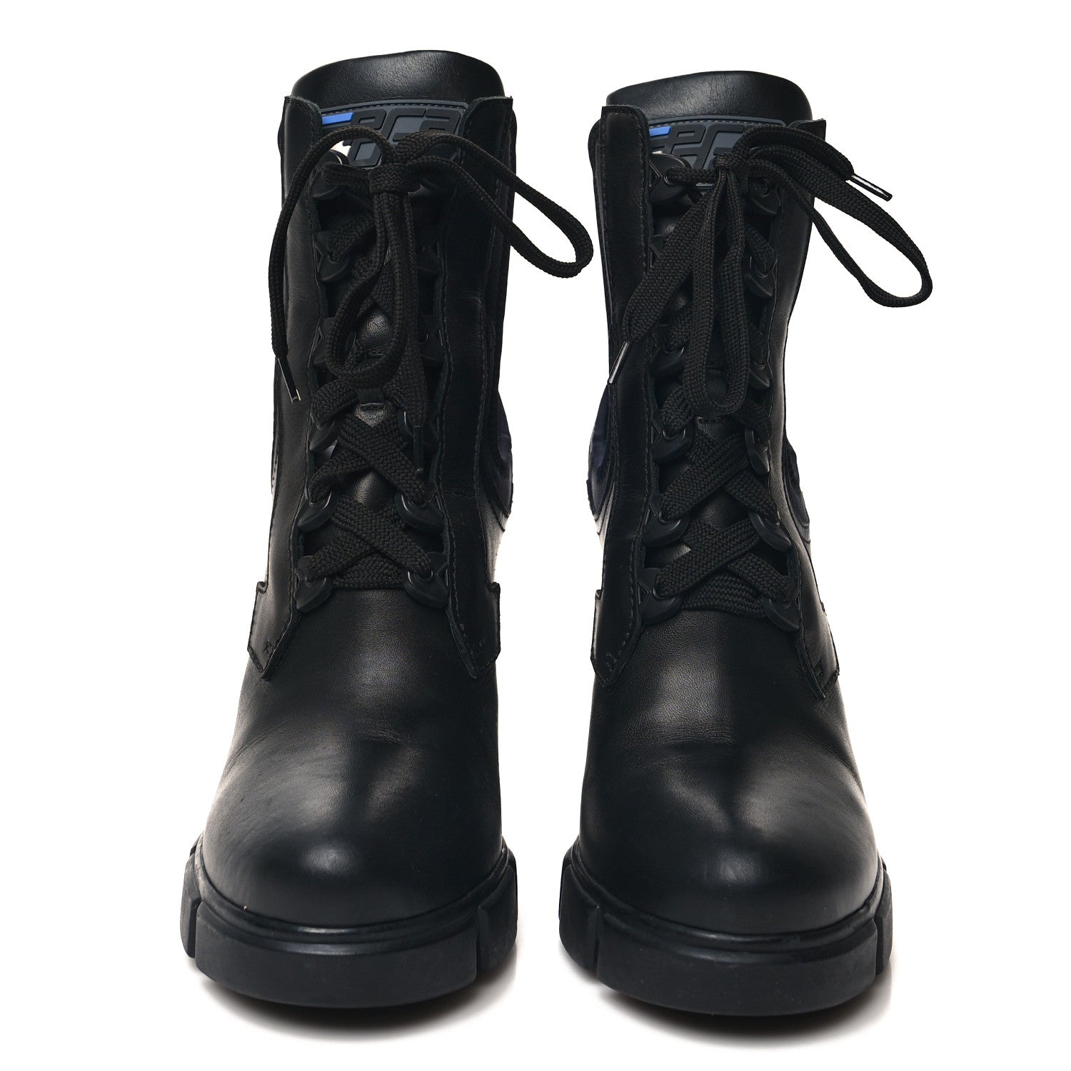 Prada Vitello Montana Neoprene Lace Up Chelsea 110mm Ankle Boots 40 Black 2 of 8
