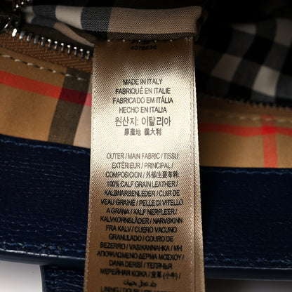Burberry Grainy Calfskin House Check Small Banner Tote Regency Blue 9 of 13