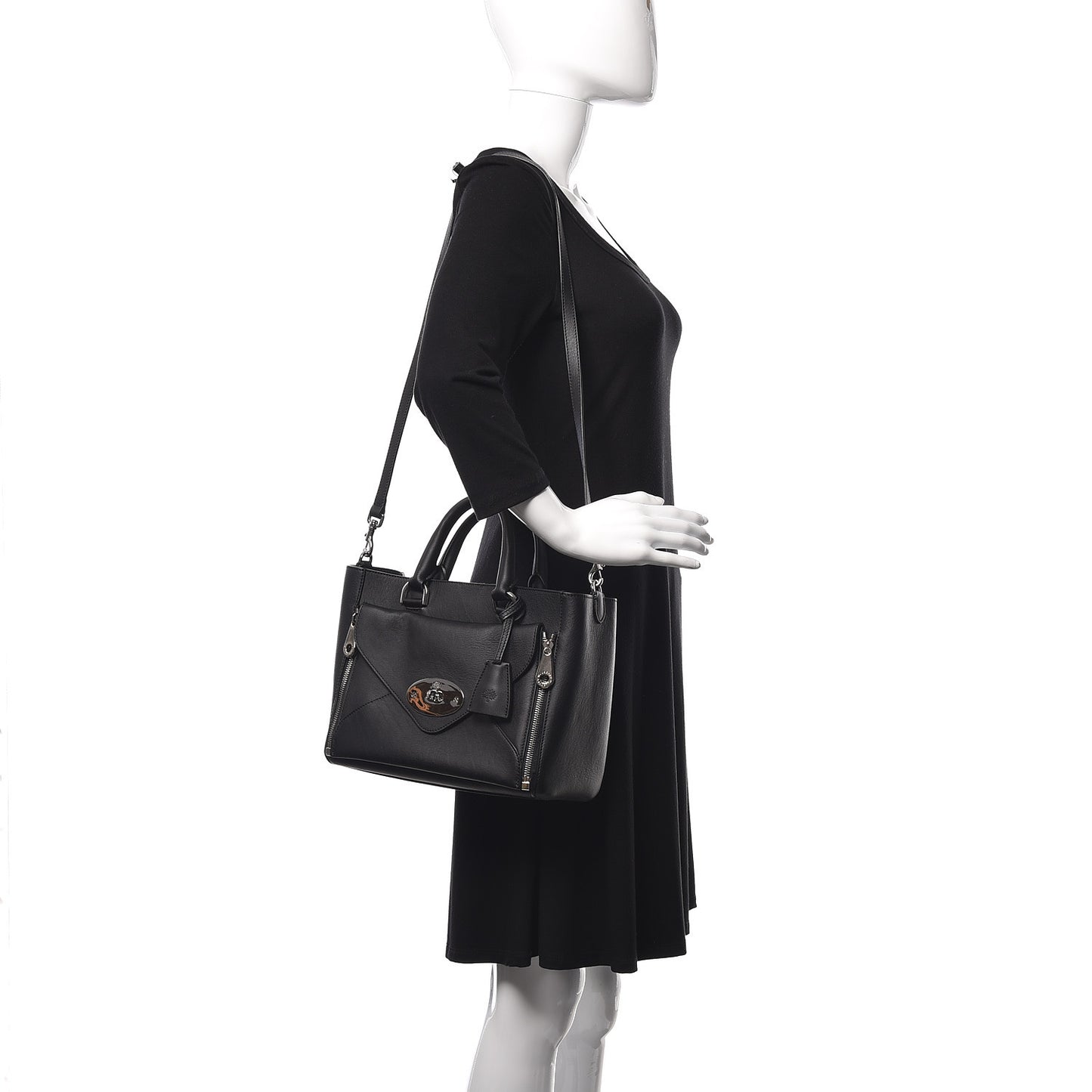 Silky Calf Small Willow Tote Black