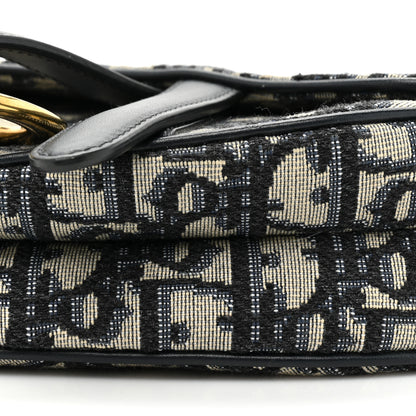 Christian Dior Oblique Mini Saddle Bag Blue 8 of 9