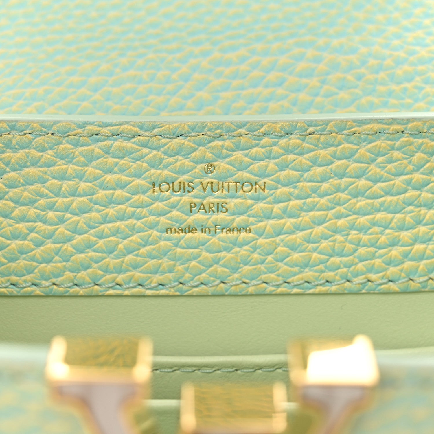 Louis Vuitton Taurillon Summer Stardust Mini Capucines  Vert D'eau 7 of 12