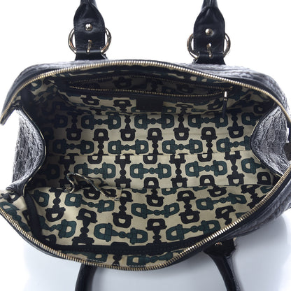 Gucci Calfskin Guccissima Signoria Bowler Bag Black 8 of 11